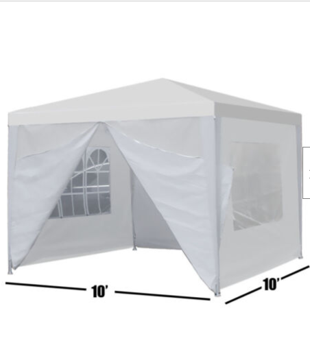 10'x10' 4 Walls Outdoor Canopy Party Tent Wedding Heavy Duty Gazebo