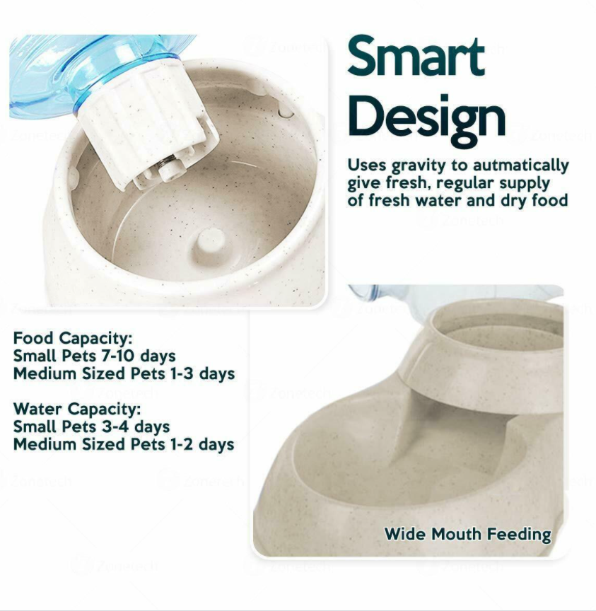 Self Dispensing Pet Dog Cat Food Feeder And Waterer Dispenser Gravity