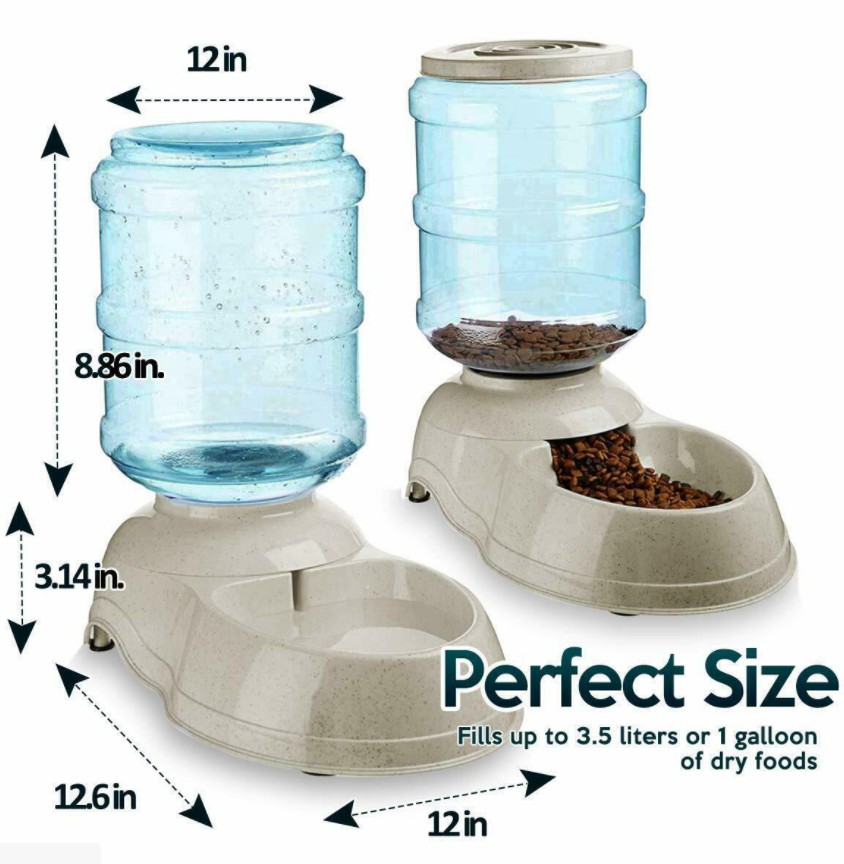 Self Dispensing Pet Dog Cat Food Feeder And Waterer Dispenser Gravity